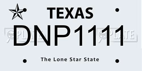 DNP1111 Texas License Plate