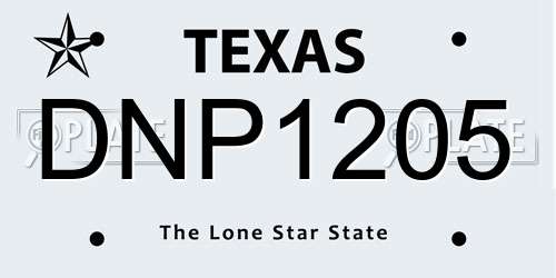 DNP1205 Texas License Plate