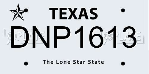 DNP1613 Texas License Plate