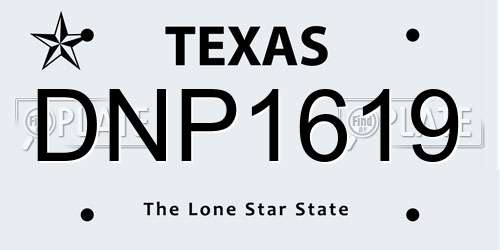 DNP1619 Texas License Plate