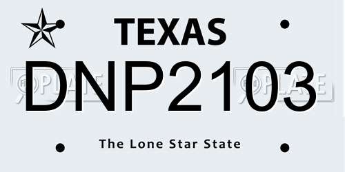 DNP2103 Texas License Plate