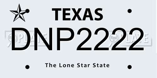 DNP2222 Texas License Plate