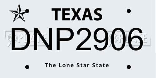 DNP2906 Texas License Plate