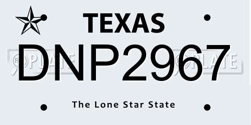 DNP2967 Texas License Plate