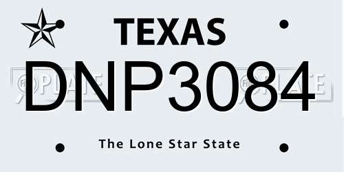 DNP3084 Texas License Plate