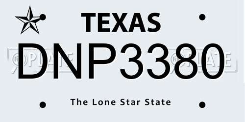 DNP3380 Texas License Plate