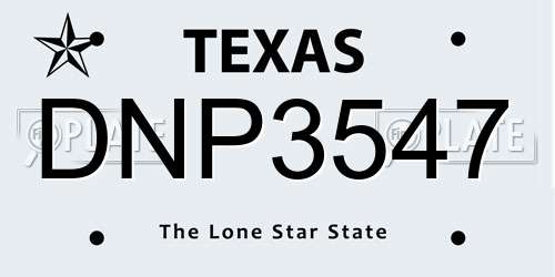 DNP3547 Texas License Plate