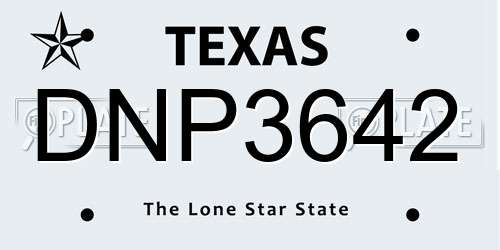 DNP3642 Texas License Plate