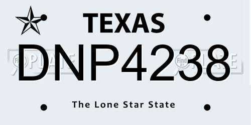DNP4238 Texas License Plate