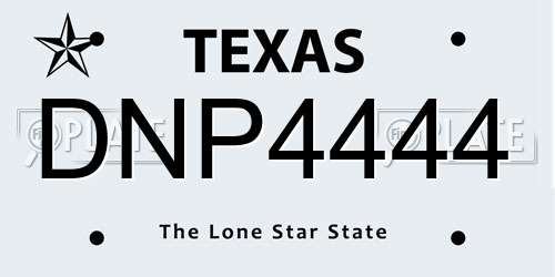 DNP4444 Texas License Plate