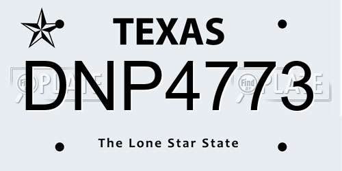 DNP4773 Texas License Plate