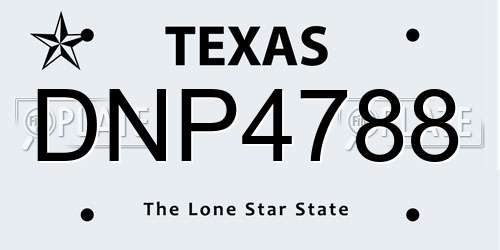 DNP4788 Texas License Plate
