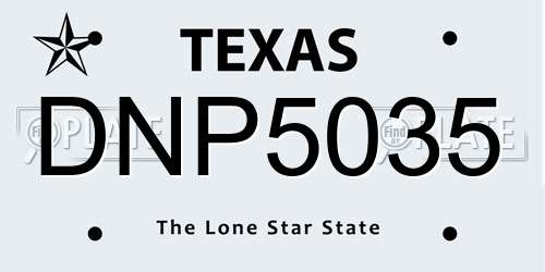 DNP5035 Texas License Plate