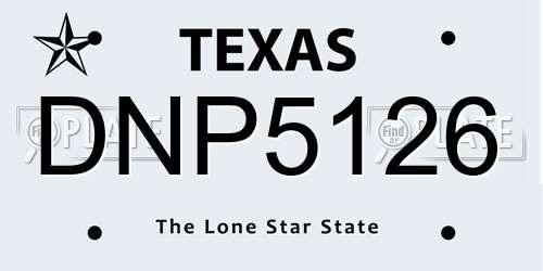 DNP5126 Texas License Plate