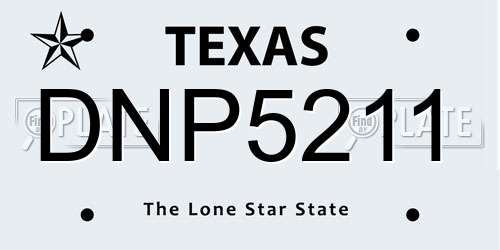 DNP5211 Texas License Plate