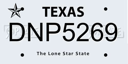 DNP5269 Texas License Plate