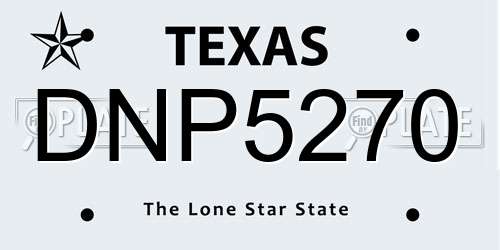DNP5270 Texas License Plate