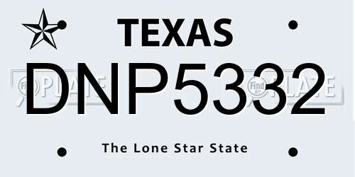DNP5332 Texas License Plate