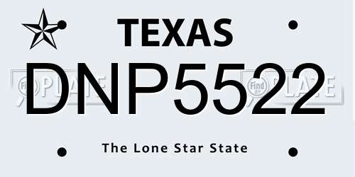 DNP5522 Texas License Plate