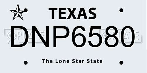 DNP6580 Texas License Plate