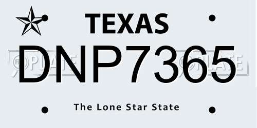 DNP7365 Texas License Plate