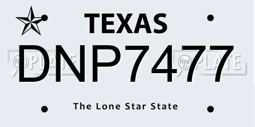 DNP7477 Texas License Plate