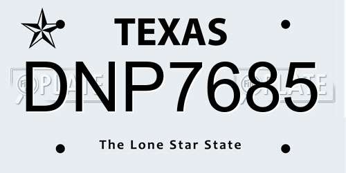 DNP7685 Texas License Plate