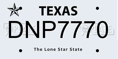 DNP7770 Texas License Plate
