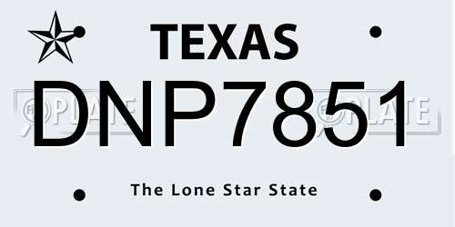 DNP7851 Texas License Plate