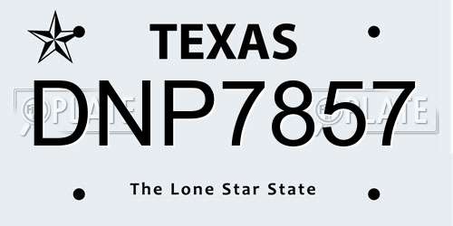 DNP7857 Texas License Plate