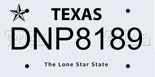 DNP8189 Texas License Plate