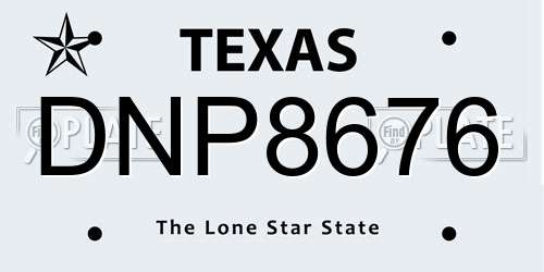 DNP8676 Texas License Plate