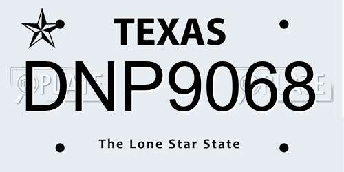 DNP9068 Texas License Plate