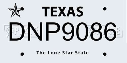DNP9086 Texas License Plate