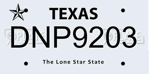 DNP9203 Texas License Plate