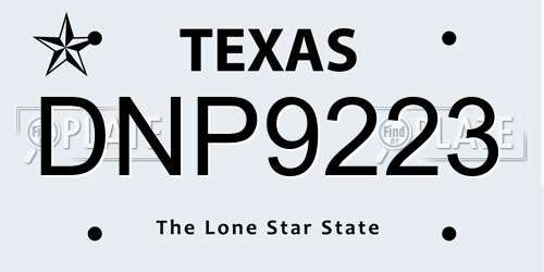 DNP9223 Texas License Plate