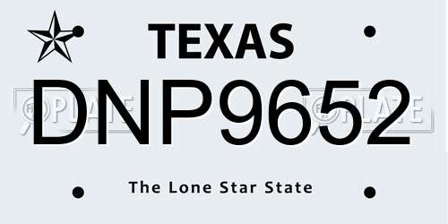 DNP9652 Texas License Plate