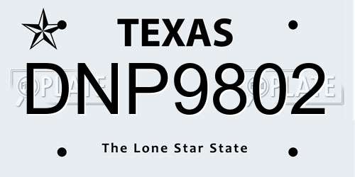 DNP9802 Texas License Plate