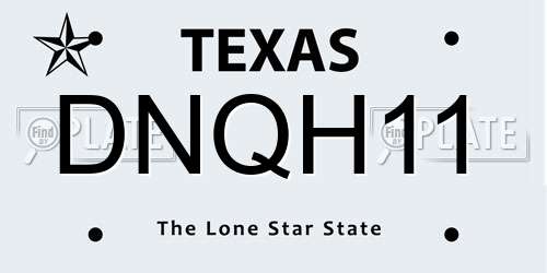 DNQH11 Texas License Plate