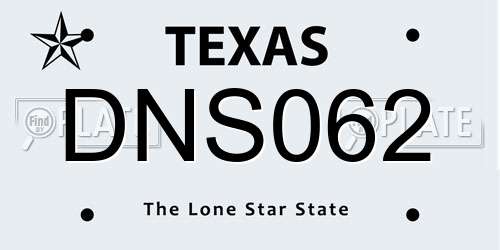 DNS062 Texas License Plate