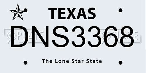 DNS3368 Texas License Plate