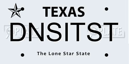 DNSITST Texas License Plate