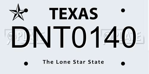 DNT0140 Texas License Plate