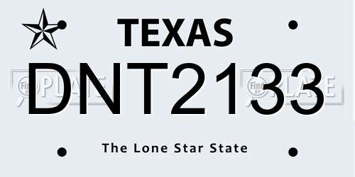 DNT2133 Texas License Plate