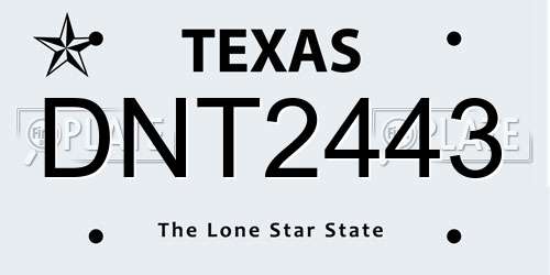 DNT2443 Texas License Plate