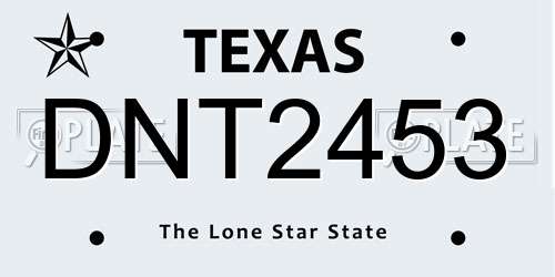 DNT2453 Texas License Plate