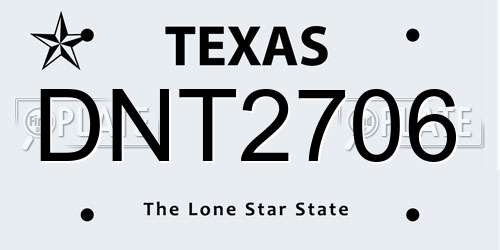 DNT2706 Texas License Plate