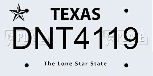 DNT4119 Texas License Plate