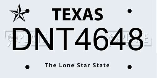 DNT4648 Texas License Plate