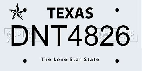 DNT4826 Texas License Plate